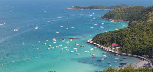 Aerial view of stunning Pattaya, Thailand.